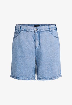 Zizzi LOCKER GESCHNITTENE MIT HOHER TAILLE - Jeans Shorts - light blue denim