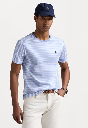 CUSTOM SLIM STRIPED SOFT COTTON T-SHIRT - Printtipaita - dress shirt blue/white