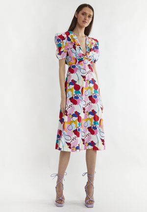 CARE PRINT PUFF SHOULDER MIDI - Vapaa-ajan mekko - abstract rainbow print