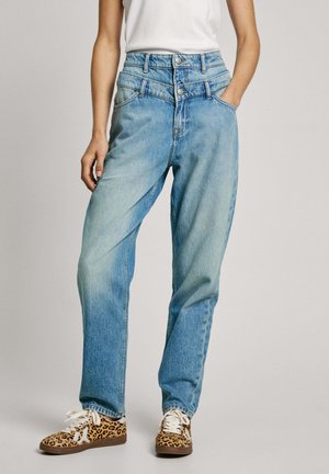 Mom jeans -  blue rigid denim