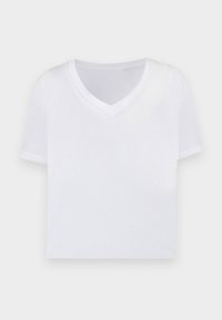 BOXY V NECK - T-Shirt basic - white