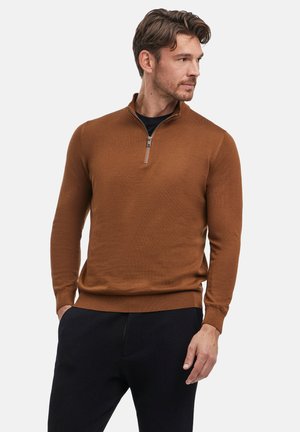FALKE BASIC NEW MERINO HALFZIP - Maglione - brown