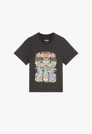 Wrangler, SHRUNKEN BAND TEE - Μπλουζάκι με στάμπα - faded black