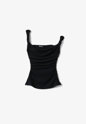 UTOPJA, MOCHA ASYMMETRICAL TANK TOP - Top - black