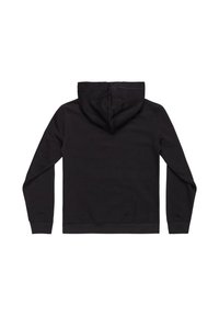 Sudadera negra con capucha ajustable, mangas largas y diseño liso. Confeccionada en tejido suave, cuenta con un corte regular y puños y dobladillo de canalé.