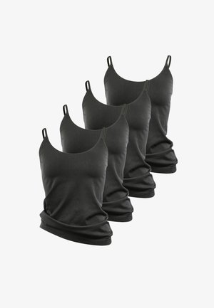 SPAGHETTI TOP - UNTERHEMD 4ER SET - Caraco - schwarz