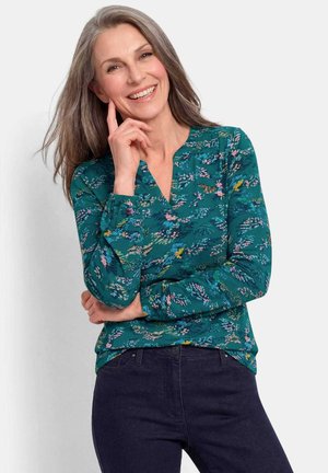 GOLDNER, JERSEYBLUSE PETITE - Langarmshirt - petrol patterned