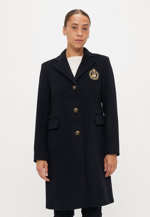 CRESTED LINED COAT - Klassikaline mantel - black