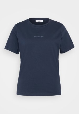 Námornícka modrá tričko s krátkym rukávom vyrobené z bavlny, s kruhovým výstrihom a malým logom "Mare O'Polo DENIM" na prednej strane.