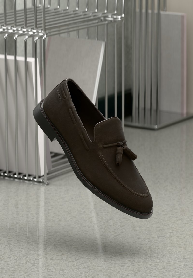 GANT LOZHAM - Čevlji brez vezalk - dark brown