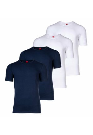 4ER PACK - RUNDHALS - T-shirts basic - weiß marine
