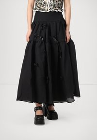 Sister Jane BIRDIE BOW MIDI SKIRT - A-silueta svārki - black