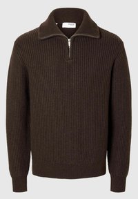Selected Homme HALF-ZIP  - Maglione - chocolate torte