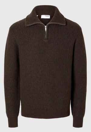 Selected Homme HALF-ZIP  - Jumper - chocolate torte