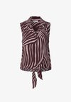 BLOUSE TOP WITH BOWLING-COLLAR AND KNOT - Débardeur - rustic rouge