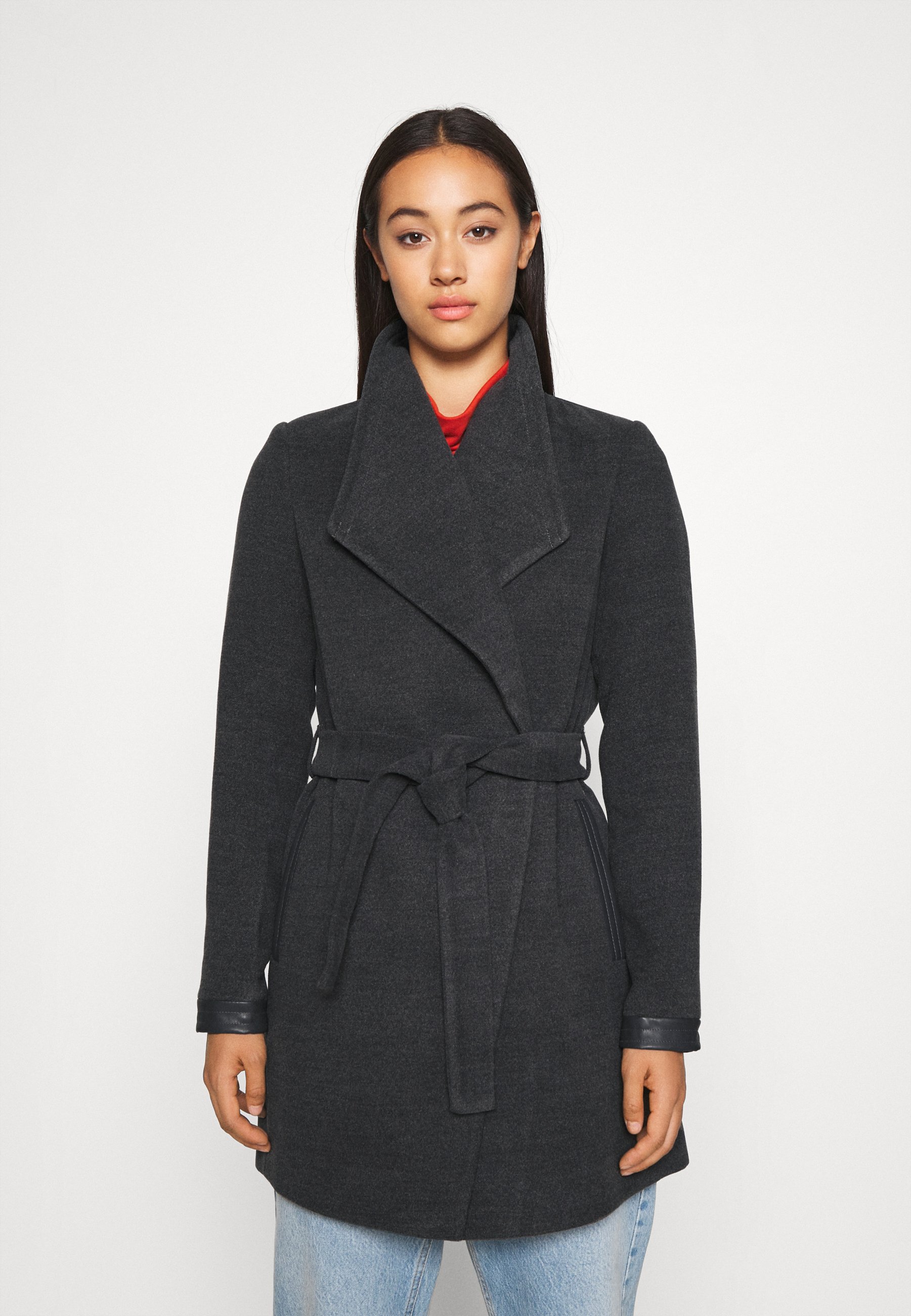 VMCALASISSEL JACKET Halflange jas dark grey melange VMCALASISSEL JACKET Halflange jas dark grey melange
