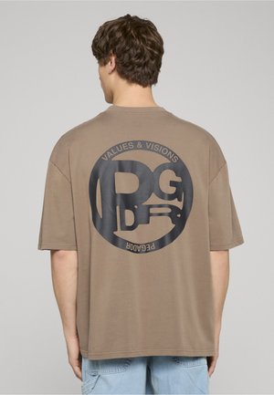 FULLAM - Printtipaita - washed dust brown