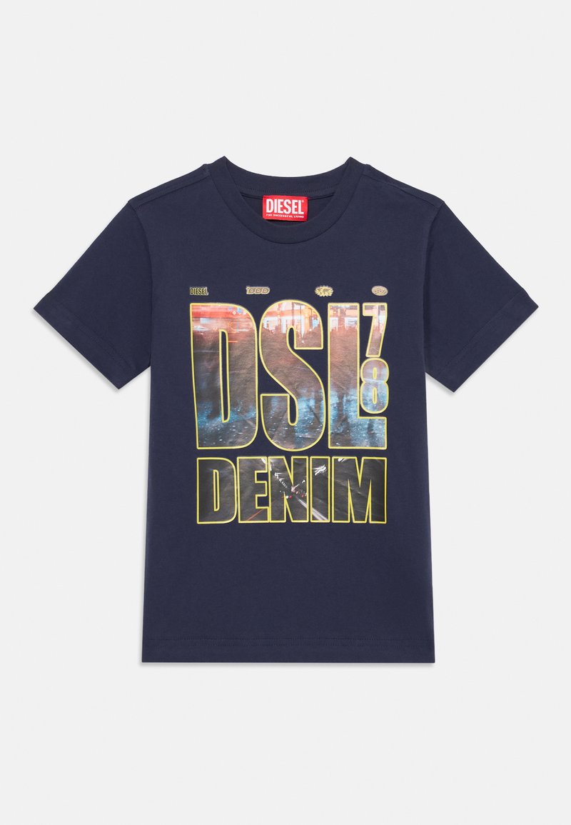 Diesel T-shirt print donkerblauw