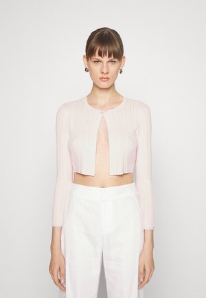 TEXTURED KNIT CROP - Gilet - pink