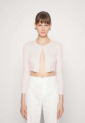 TEXTURED KNIT CROP - Cardigan - pink