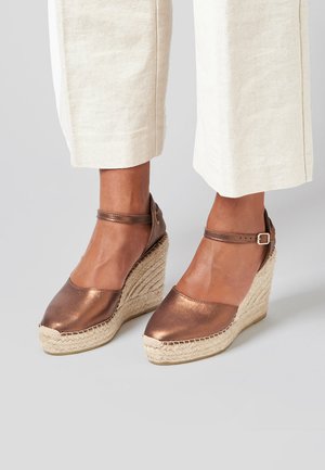 BARI - Platform sandals - copper suede