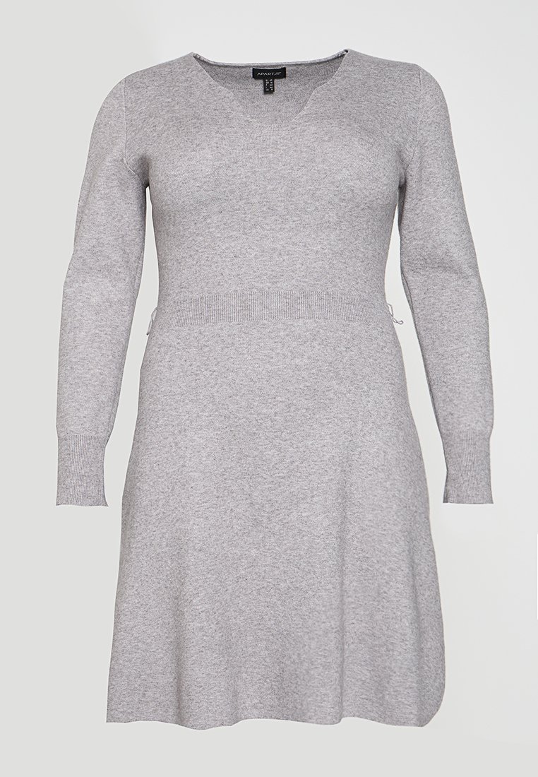 Apart Gebreide jurk grijs