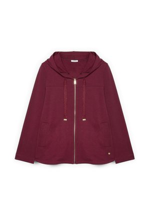 Fiorella Rubino, FELPA CON CAPPUCCIO E COULISSE - Sweater met rits - bordeaux