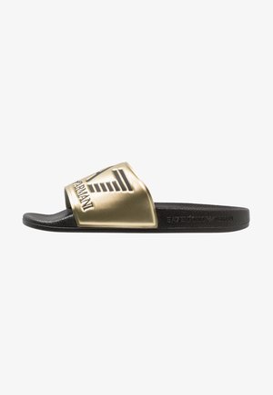 EA7 Emporio Armani VISIBILITY UNISEX - Sandalias planas - shiny gold/black