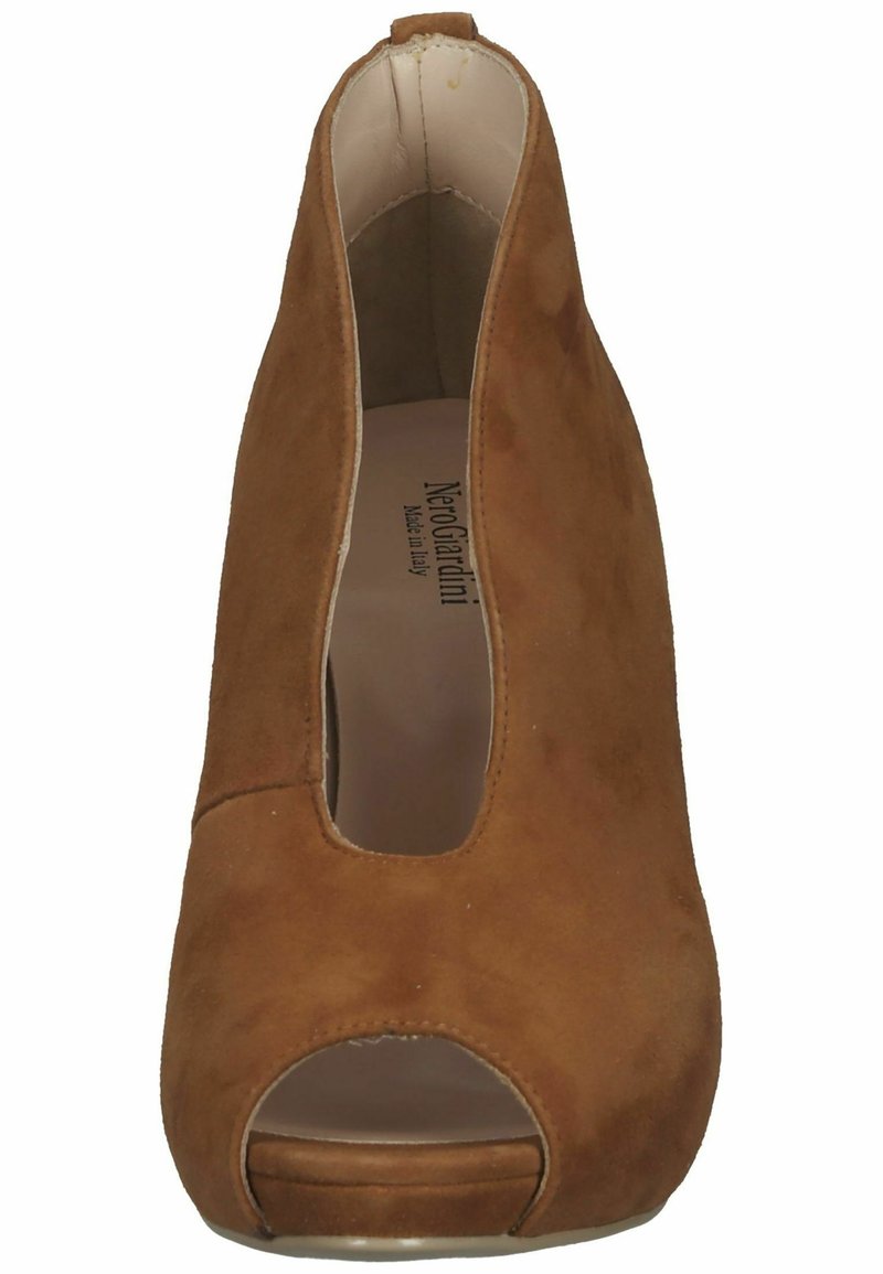 Damen Klassische Pumps | NeroGiardini High Heel Peeptoe tabacco/braun - DP79329 Damen Klassische Pumps | NeroGiardini High Heel Peeptoe tabacco/braun - DP79329