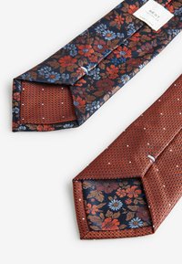 Next TEXTURED WITH 2 PACK REGULAR - Tie - rust orange floral polka dot