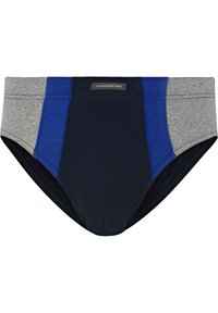 Herrenunterwäsche in Marineblau, Grau und Blau. Hergestellt aus weichem Material mit einer taillierten Passform. Mit einem Logo-Tag am Bund.