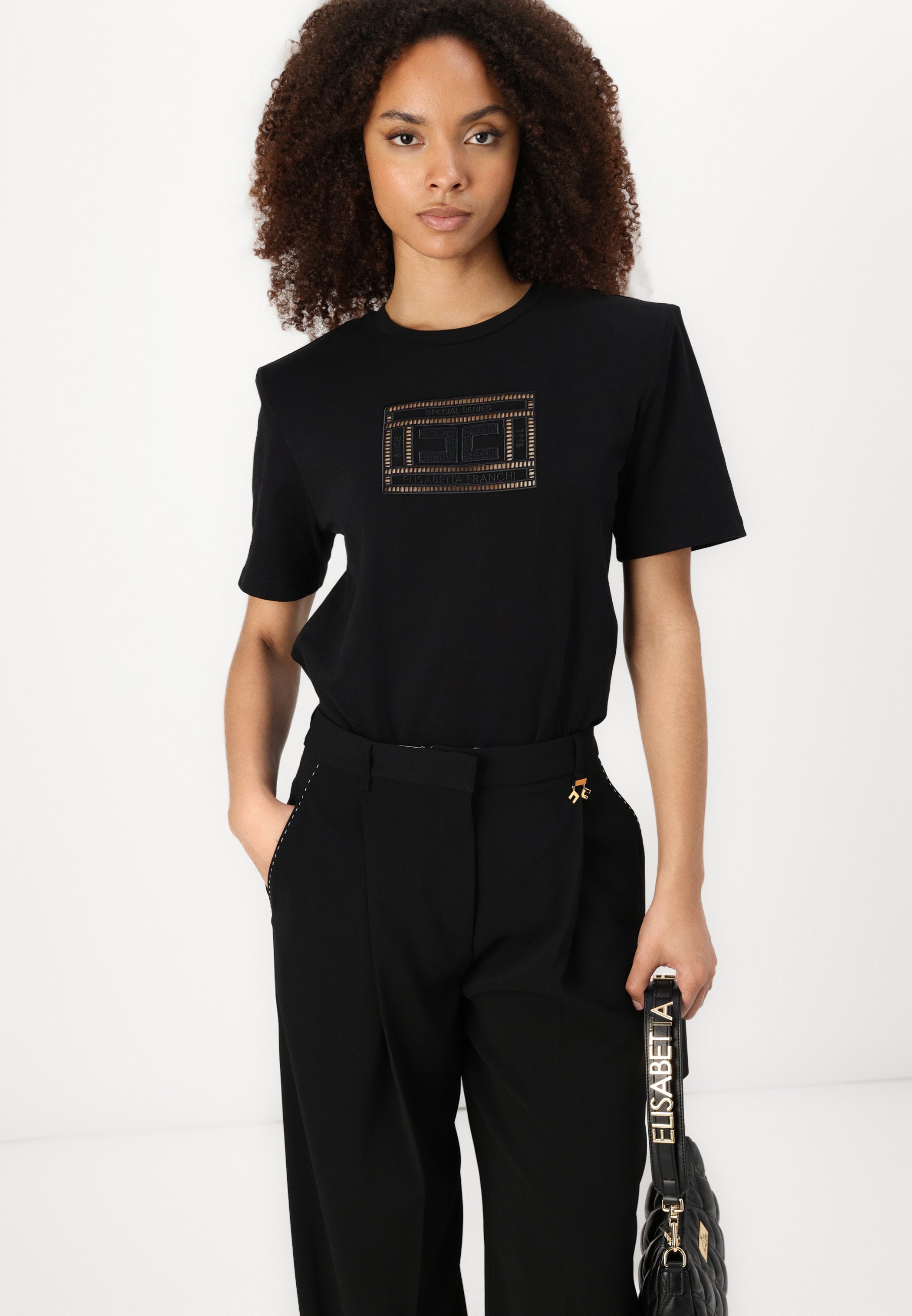 Elisabetta Franchi WOMEN PANTS - Trousers - nero/black