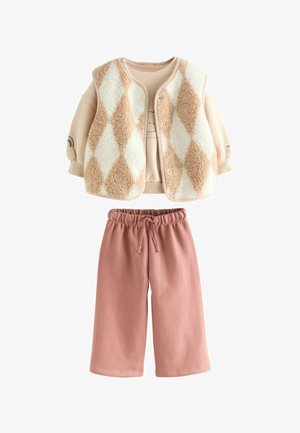 REGULAR FIT AND WIDE JOGGERS SET  - Liemenė - neutral teddy bear