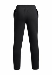 Zwarte sweatpants van zachte stof, met een elastische tailleband, zijzakken en een slim fit ontwerp. Geen zichtbare patronen of accenten.