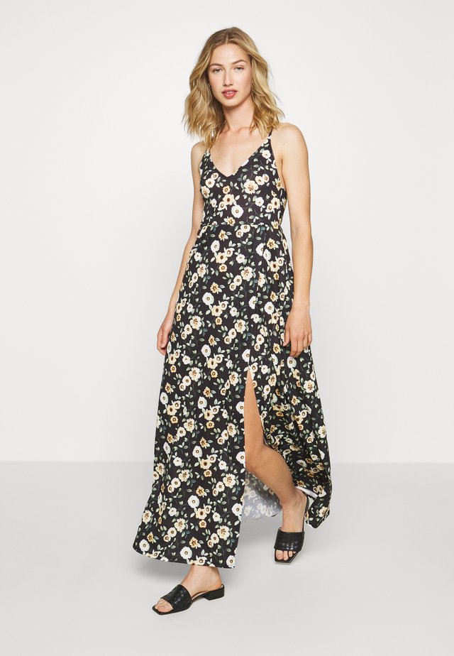 Vestito lungo - black/yellow