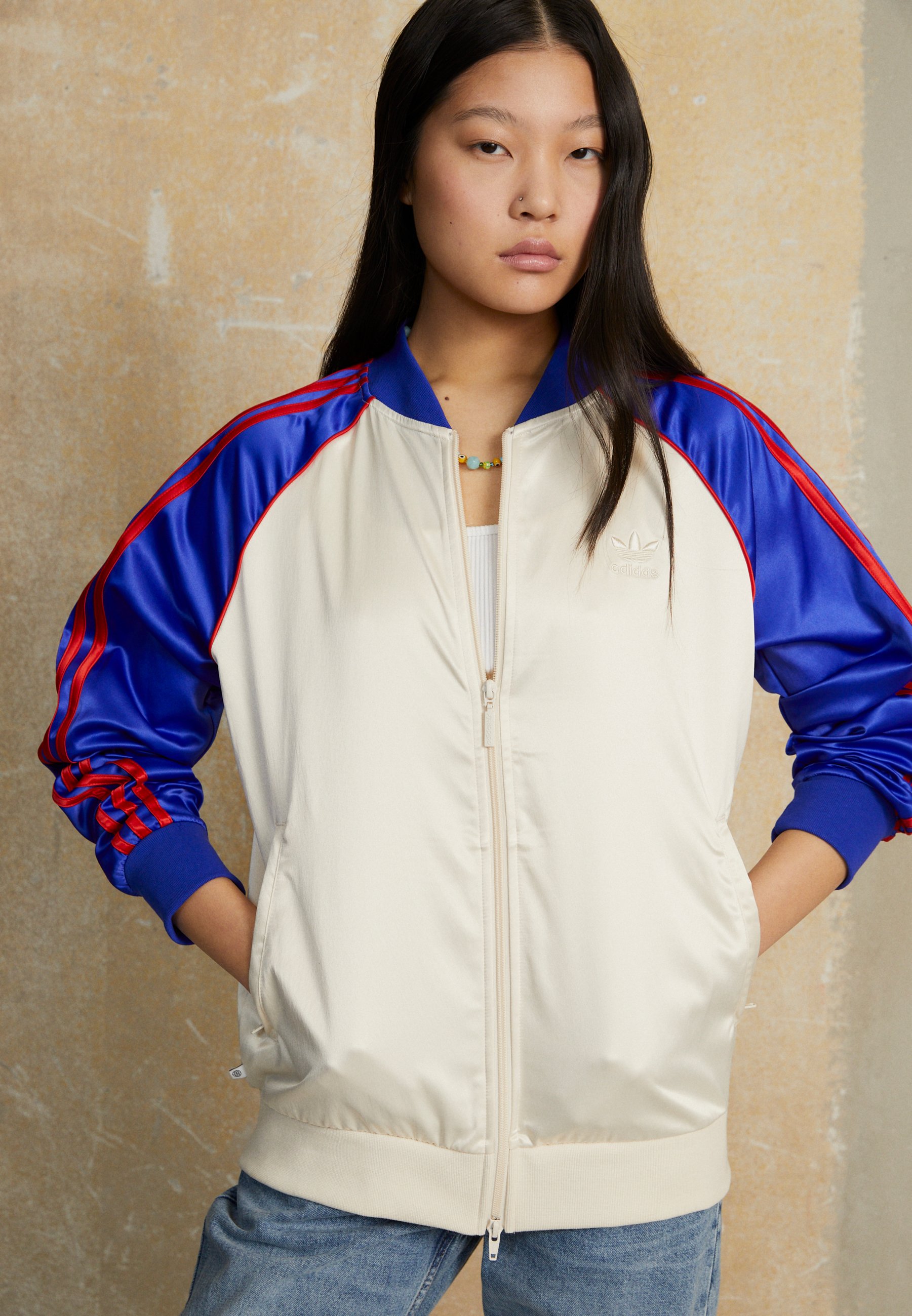 adidas satin varsity jacket
