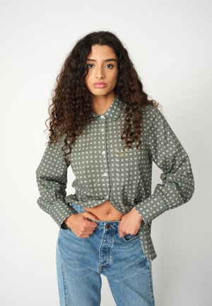 Button-down blouse - deep forest