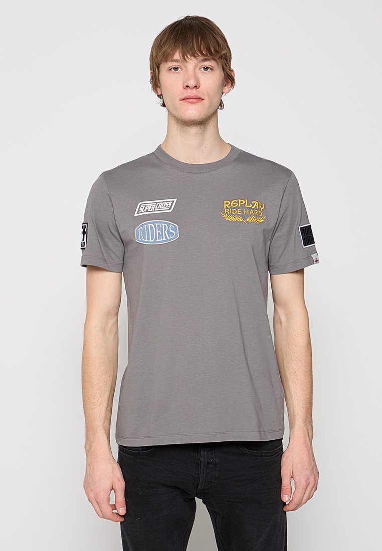 Replay T-shirt print grijs