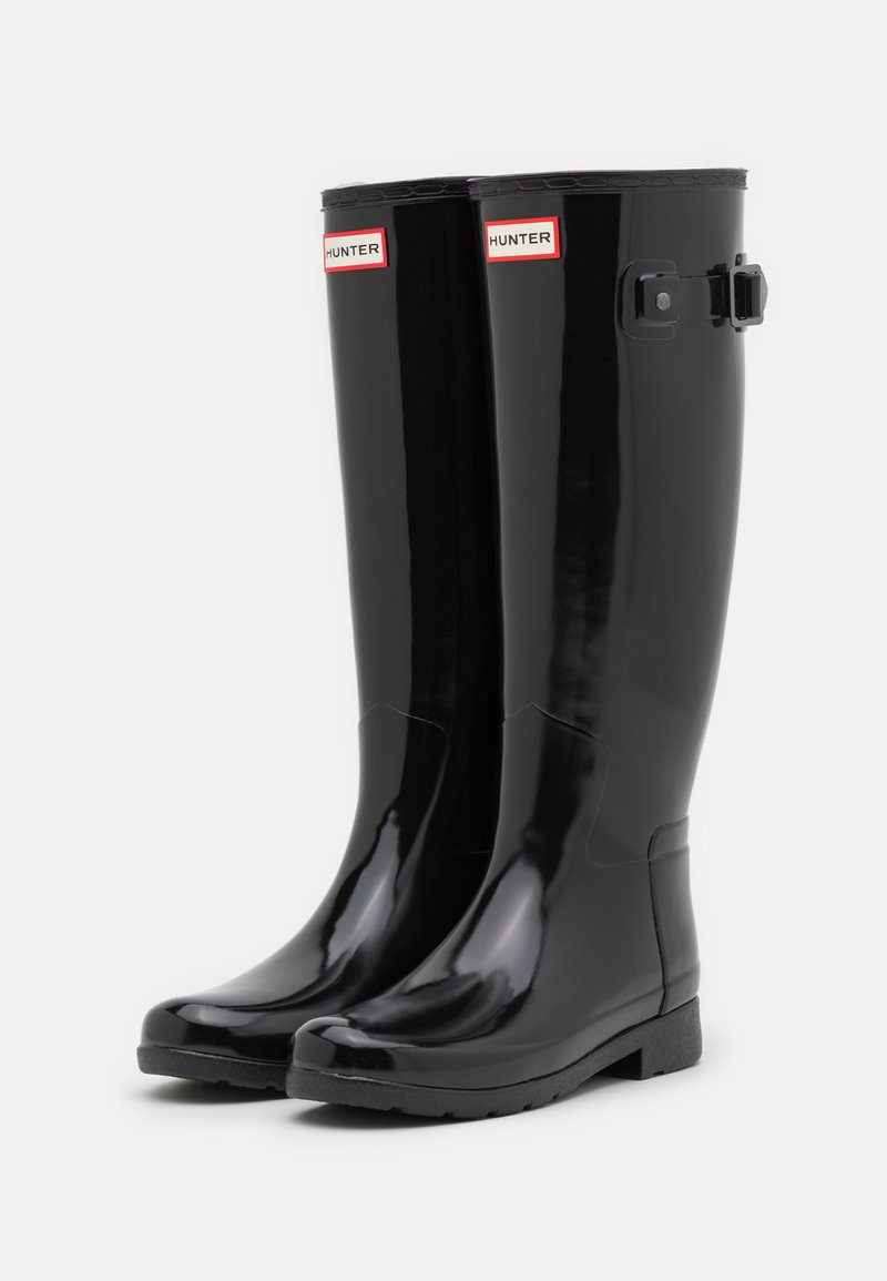 Hunter ORIGINAL REFINED TALL GLOSS VEGAN - Wellies - black