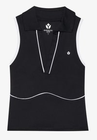V NECK COLLARED TENNIS TANK WITH RACER BACK - Viršus - black