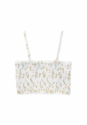 SHIRRED - Bikini felső - white ditsy floral