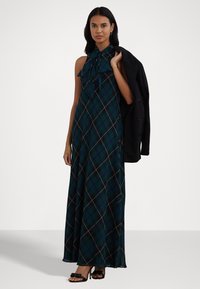 Lauren Ralph Lauren PLAID CRINKLE GEORGETTE TIE-NECK GOWN - Maxi šaty - blue/black/green
