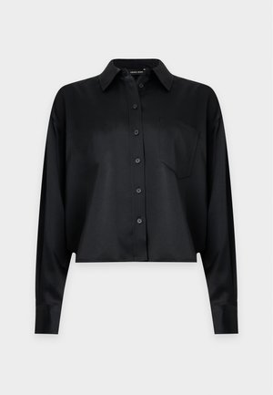 ANINE BING, SCOTT CROPPED SHIRT - Риза с копчета - black