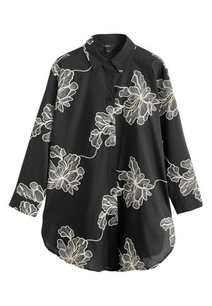 Next, REGULAR FIT - FORAL EMBROIDERED BEACH SHIRT  . - Hemdbluse - black   ecru