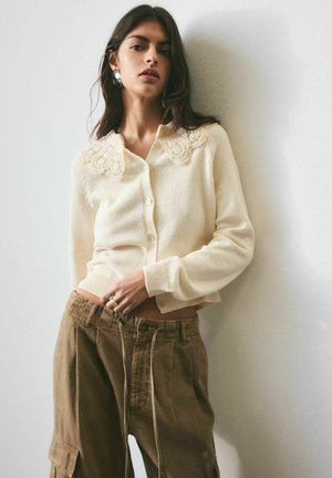 REGULAR FIT - COLLAR  - Cardigan - ecru