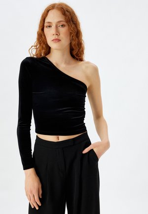 ONE SHOULDER - Camiseta de manga larga - black