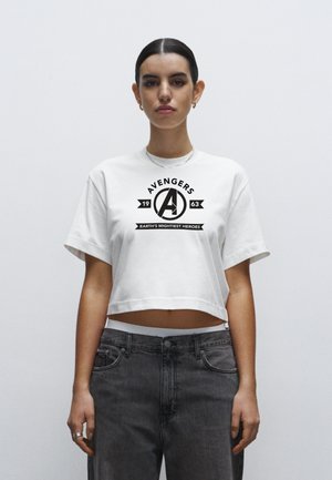 AVENGERS CLASSIC AVENGERS FLAG ICON - Camiseta estampada - white