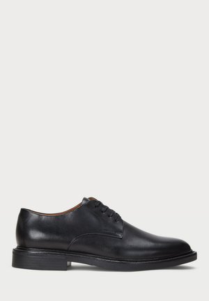 Polo Ralph Lauren ASHER BURNISHED LEATHER DERBY SHOE - Lietišķas šņorkurpes - black