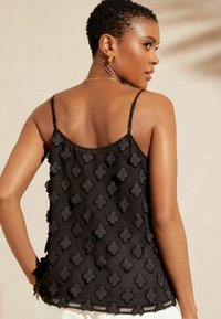 Love & Roses APPLIQUE FLORAL REGULAR FIT - Top - black