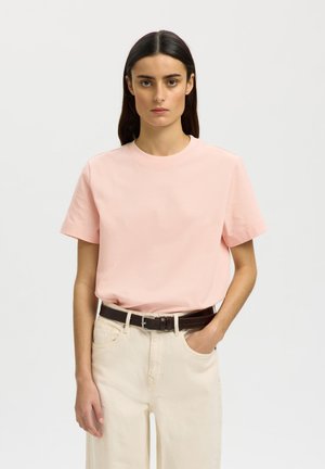 Selected, SLWESSENTIAL SS BOXY TEE NOOS - Camiseta básica - pale dogwood